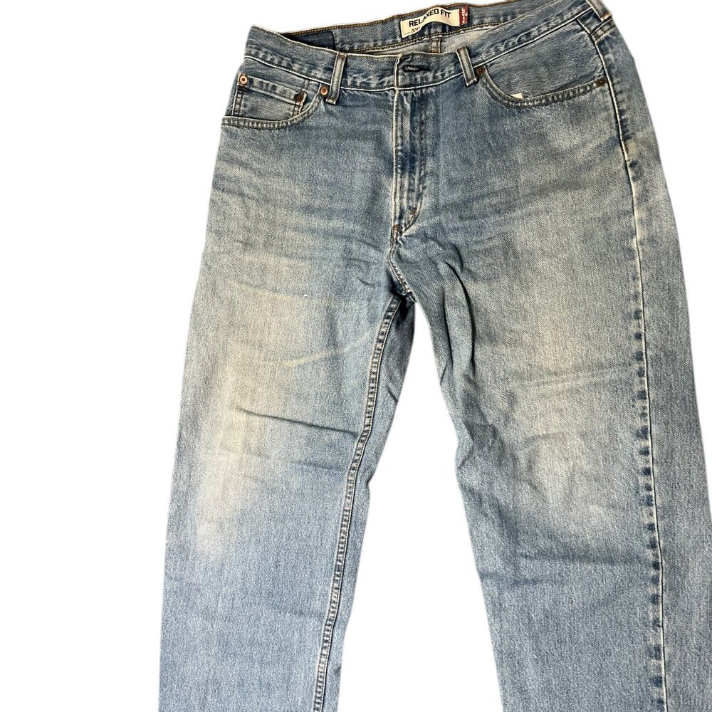 Levi's 550 Jeans Men's 36 x 32 Grey Cotton Relaxed Fit Light Wash Straight Leg